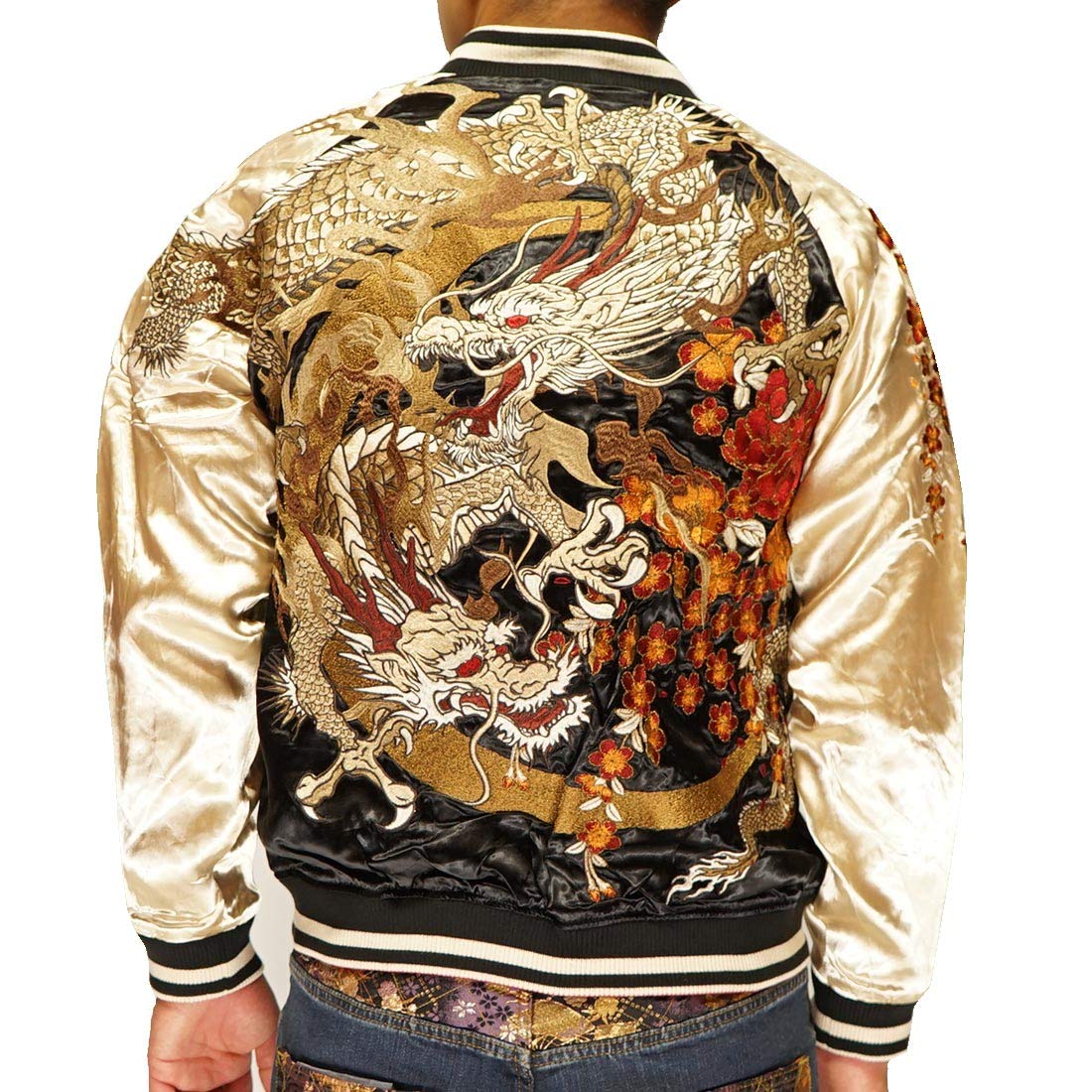 美品 泥棒日記 スカジャン 総刺繍 Dragon 龍 幾何学柄Geometric 美品 泥棒日記 スカジャン 総刺繍 Dragon 龍 幾何学柄Geometric